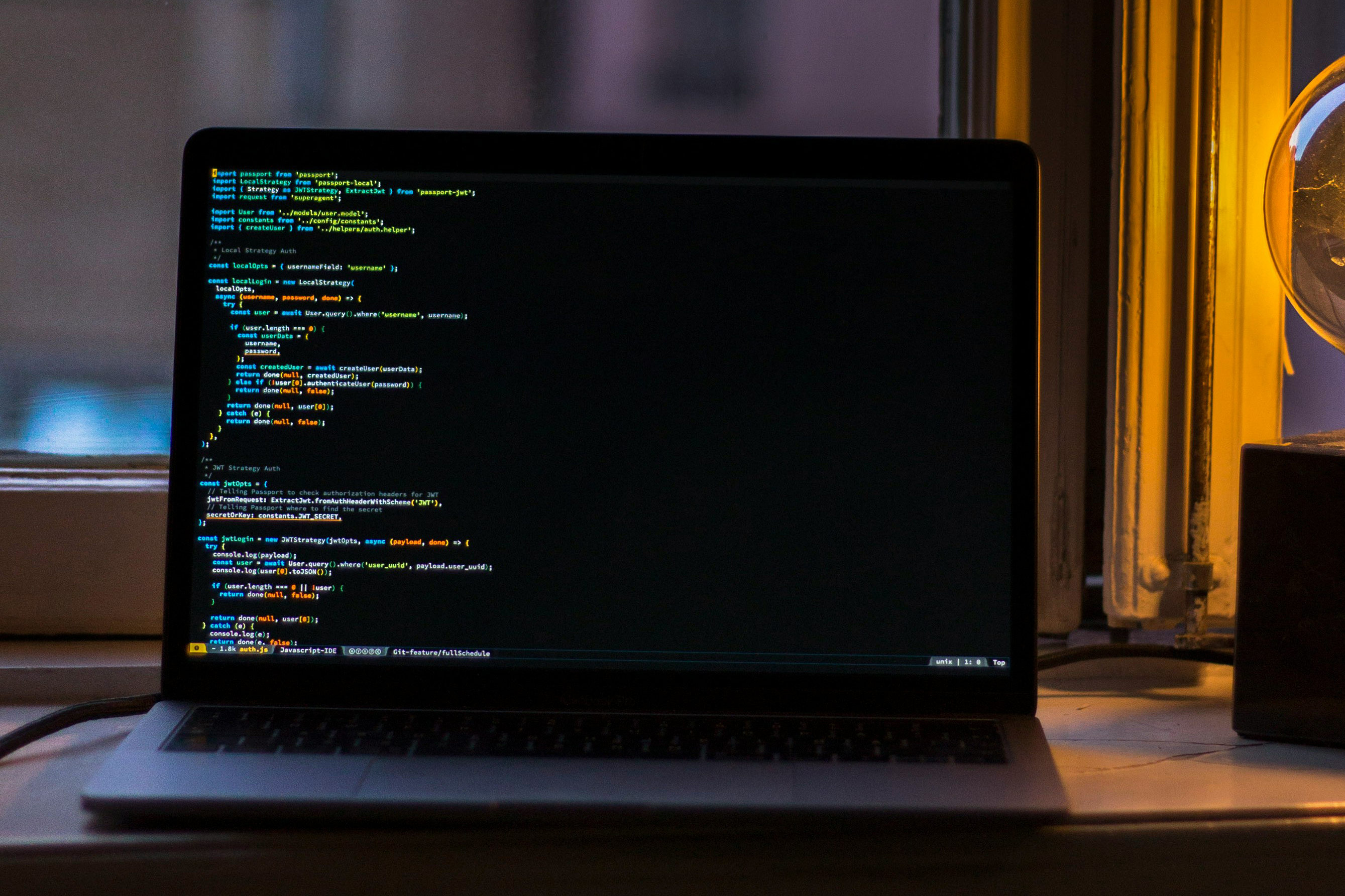 a monitor showing some code