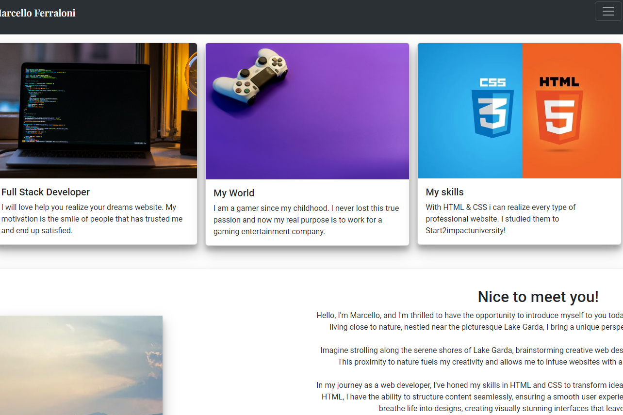 screenshot of my html and css project